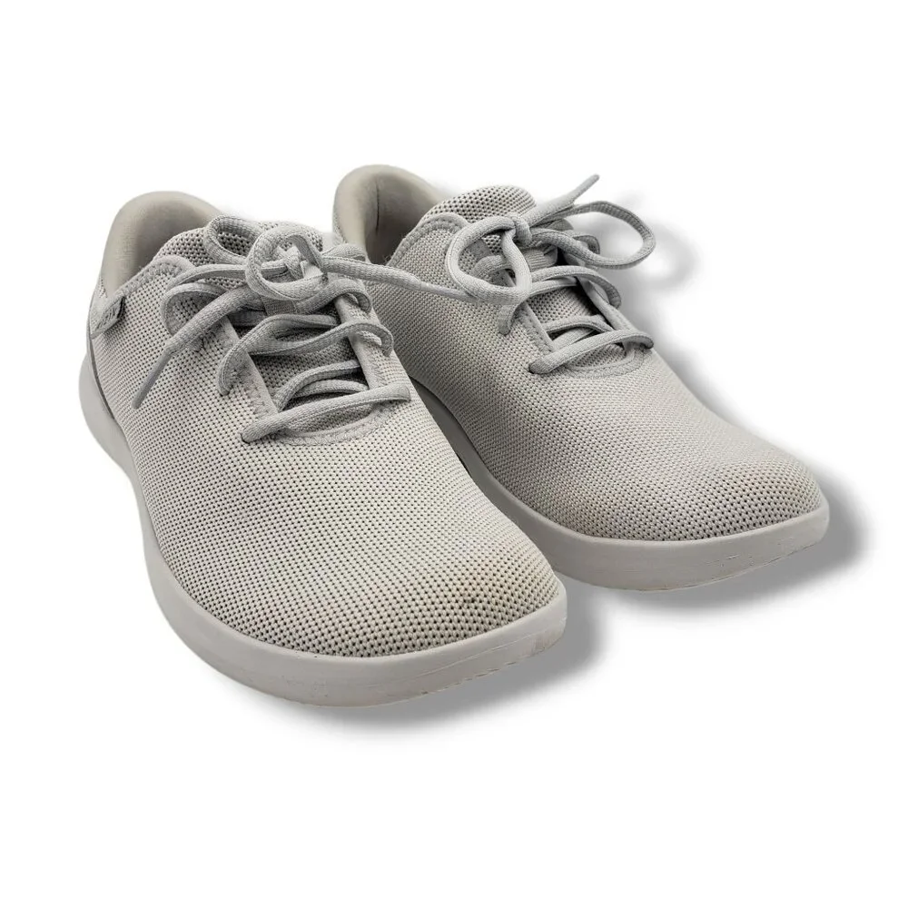 Kizik Madrid Eco Knit Sneakers Womens 9 STAINed‎ Pebble Grey Hands Free